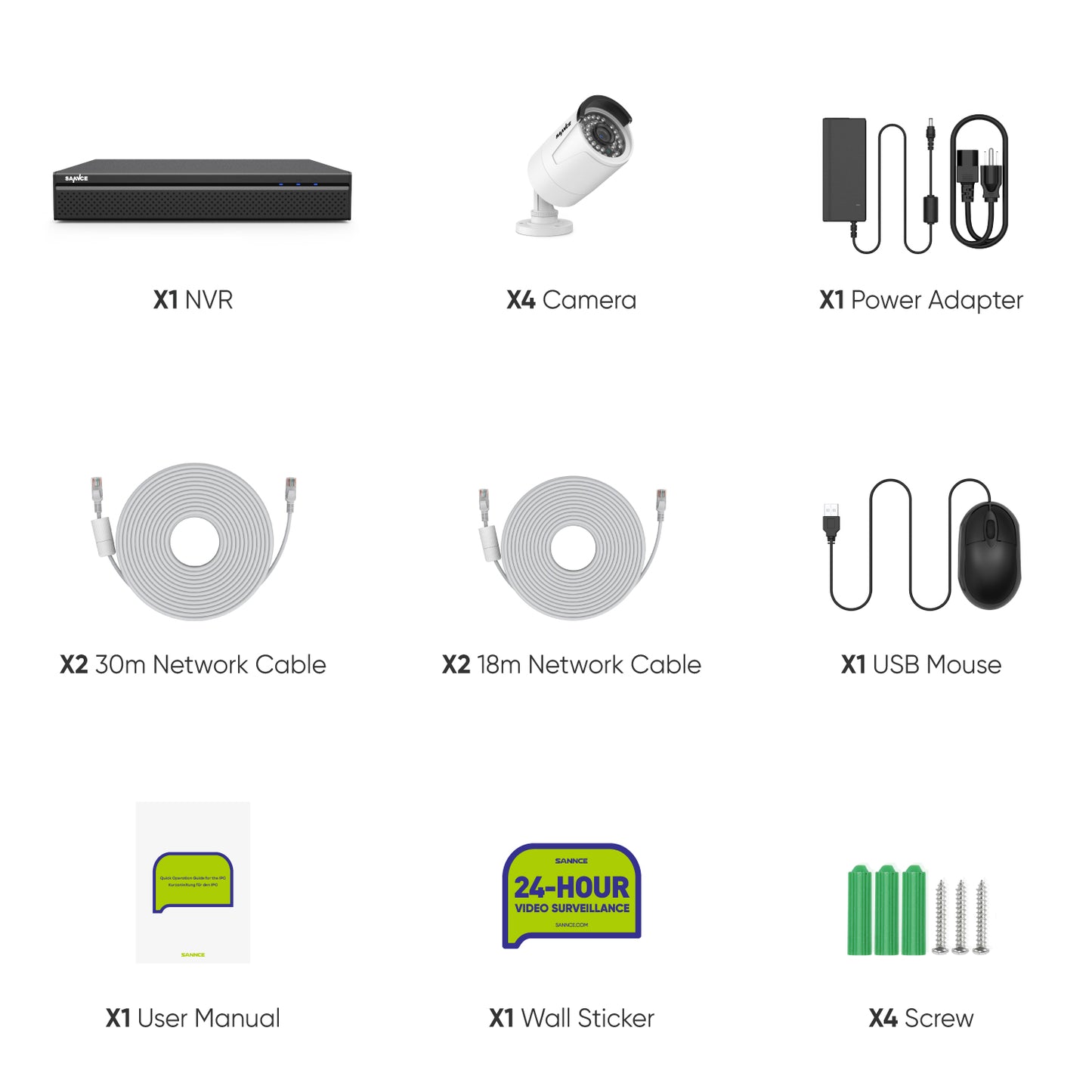 SANNCE: 8CH 5MP Wired NVR PoE Security Camera System